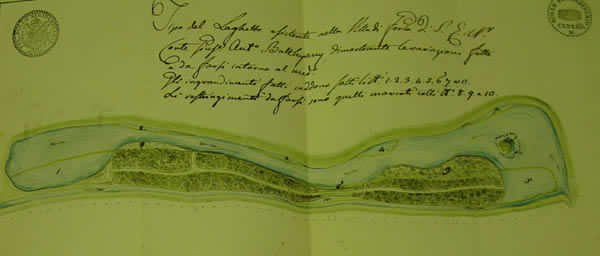 Villa Finzi. Laghetto. Mappa
